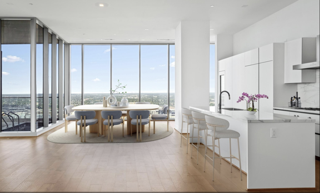 The open floor plan at No. 3401 at 1711 Allen Parkway in The Residences at the Allen